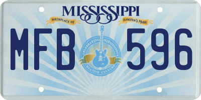 MS license plate MFB596