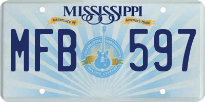 MS license plate MFB597