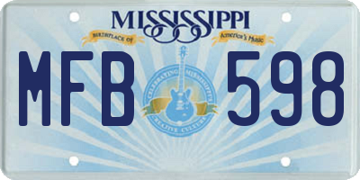 MS license plate MFB598