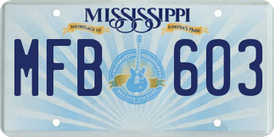 MS license plate MFB603