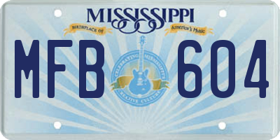 MS license plate MFB604