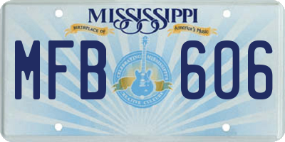 MS license plate MFB606