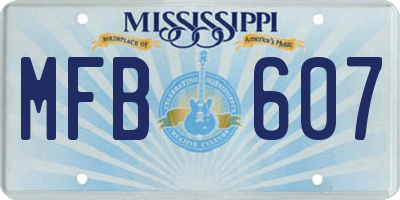 MS license plate MFB607