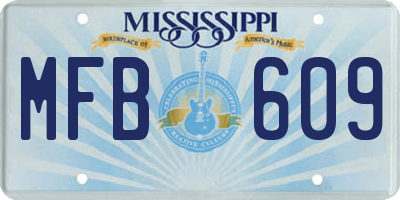 MS license plate MFB609