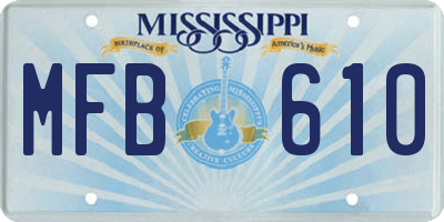 MS license plate MFB610