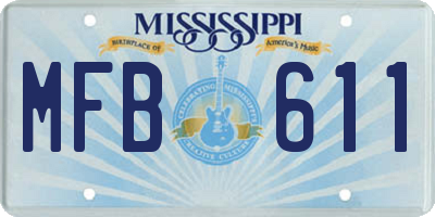 MS license plate MFB611