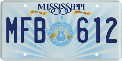 MS license plate MFB612