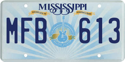 MS license plate MFB613