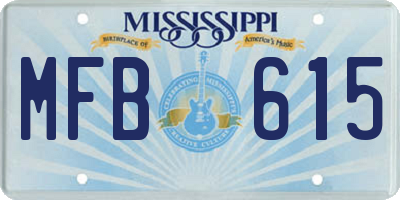 MS license plate MFB615