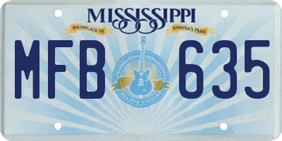 MS license plate MFB635