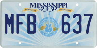 MS license plate MFB637