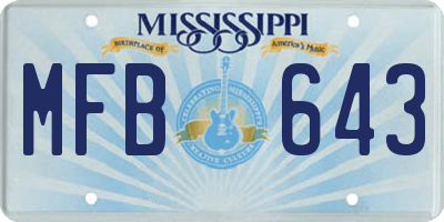MS license plate MFB643