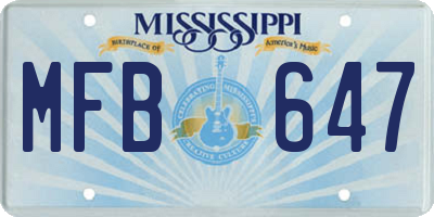 MS license plate MFB647