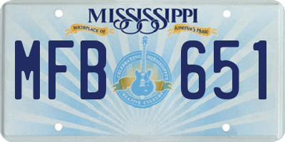 MS license plate MFB651