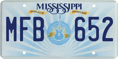MS license plate MFB652