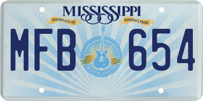 MS license plate MFB654