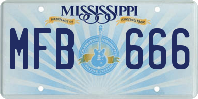 MS license plate MFB666