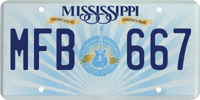 MS license plate MFB667
