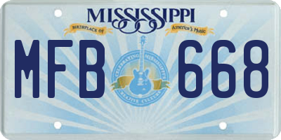 MS license plate MFB668