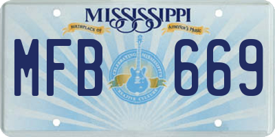 MS license plate MFB669