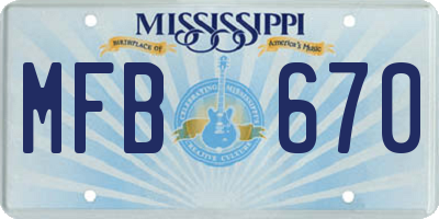 MS license plate MFB670