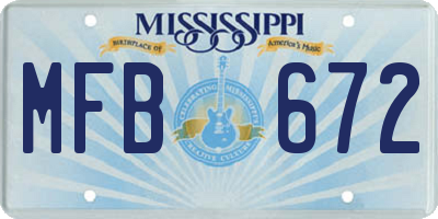 MS license plate MFB672