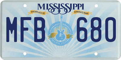 MS license plate MFB680