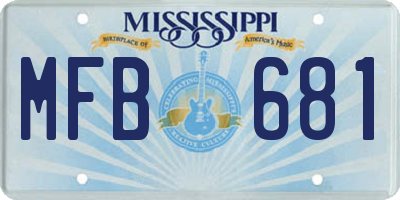 MS license plate MFB681