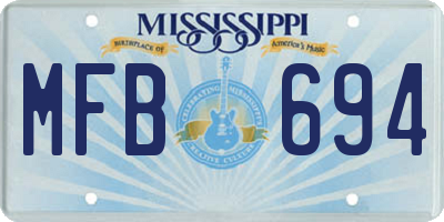 MS license plate MFB694