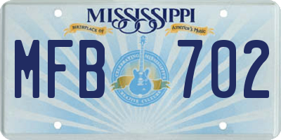 MS license plate MFB702