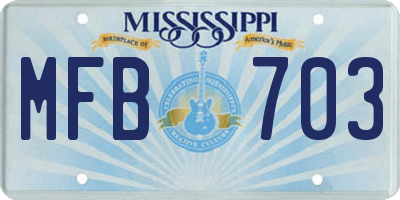 MS license plate MFB703