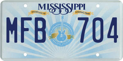 MS license plate MFB704
