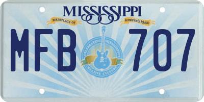 MS license plate MFB707