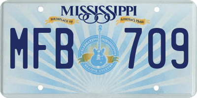 MS license plate MFB709