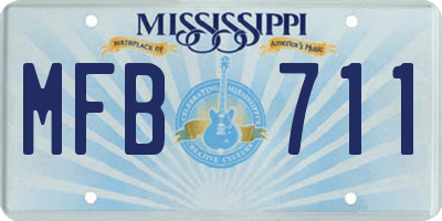 MS license plate MFB711