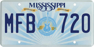MS license plate MFB720