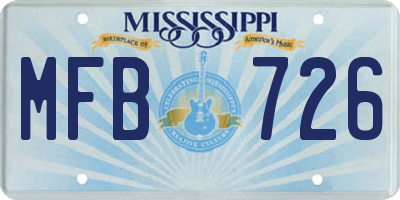 MS license plate MFB726
