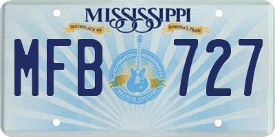 MS license plate MFB727