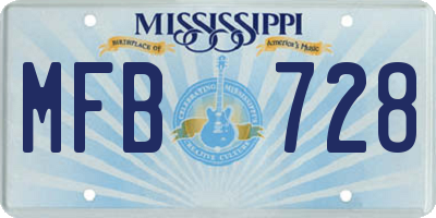 MS license plate MFB728