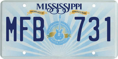 MS license plate MFB731