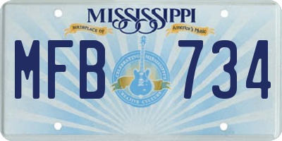 MS license plate MFB734