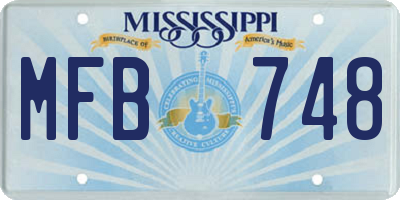 MS license plate MFB748