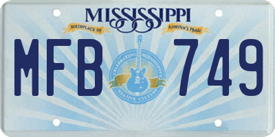 MS license plate MFB749