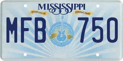 MS license plate MFB750