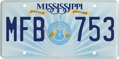 MS license plate MFB753