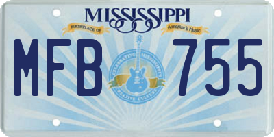 MS license plate MFB755