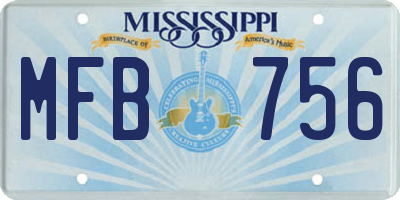 MS license plate MFB756