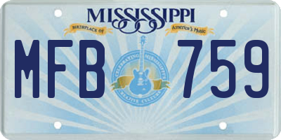 MS license plate MFB759