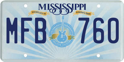 MS license plate MFB760