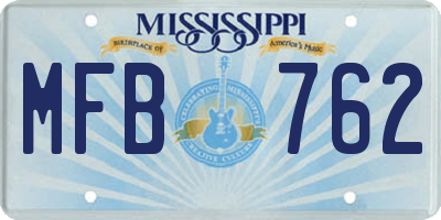 MS license plate MFB762